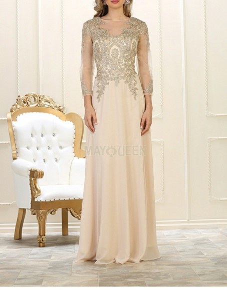 Long sleeve new mother of the bride evening dress - Picture 4 of 7